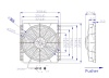 Вентилятор с диффузором 14"х14" 12V Pusher 130W "S"