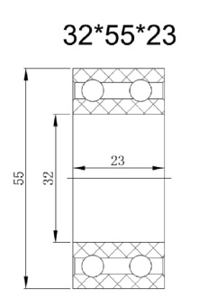 Чертеж 01-0994 Подшипник 55х32х23