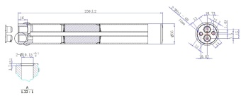 Чертеж 17-2793 Ресивер вертикальный алюминиевый 250ммх35мм, PAD Чертеж 17-2793 Ресивер вертикальный алюминиевый 250ммх35мм, PAD