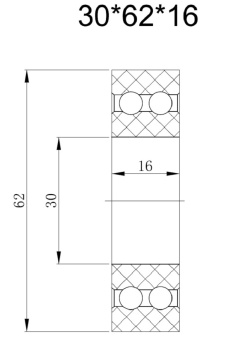 Чертеж 01-0864 Подшипник 62x30x16