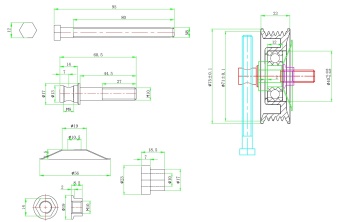 Чертеж 01-0953 Ролик натяжной 5PK