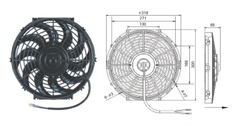 Чертеж 08-0754 Вентилятор 12 12V Puller 80W S