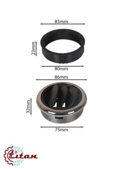 Чертеж 24-2115 Дефлектор черно-хромированный D86x32