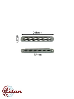Чертеж 24-0725 Решетка декоративная серая 208х39