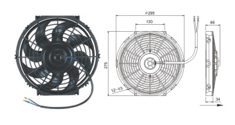 Чертеж 08-0945 Вентилятор 10 12V Puller 80W S