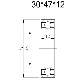 Чертеж 01-0876 Подшипник 47x30x12