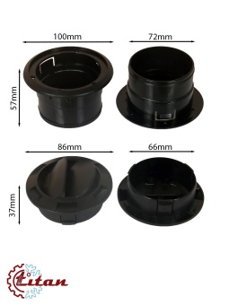 Чертеж 24-0760 Дефлектор черный D100 под гофру 72мм