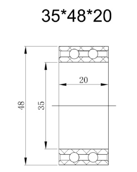 Чертеж 01-0993 Подшипник 48x35x20