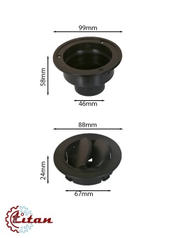 Чертеж 24-0761 Дефлектор черный D99 под гофру 46мм