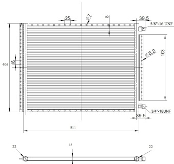 Чертеж  20-1599 Конденсатор 16х21х18мм.