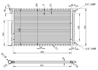 Чертеж 20-0539 Конденсатор 14х23х18мм. со встроенным ресивером