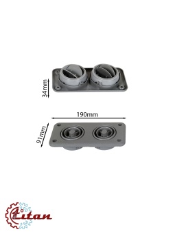 Чертеж 24-2117 Дефлектор двойной серый 190х91