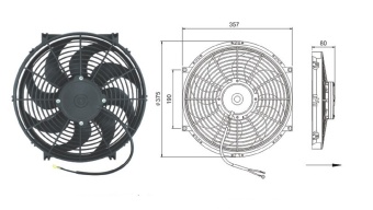 Чертеж 08-0988 Вентилятор 14 24V Puller 125W S