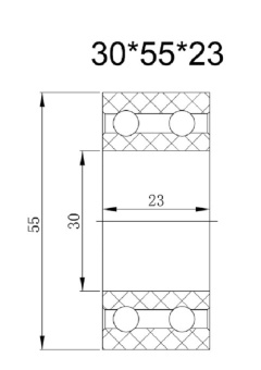 Чертеж 01-0872 Подшипник 55х30х23