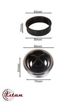 Чертеж 24-0767 Дефлектор черно-хромированный D86x61