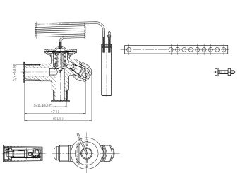 Чертеж 21-0376 Терморасширительный вентиль с внутренним уравниванием ТРВ аналог Danfoss R134a