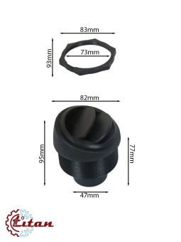 Чертеж 24-0775 Дефлектор черный D82 под гофру 47мм