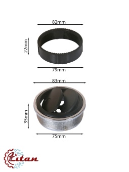 Чертеж 24-0809 Дефлектор черно-хромированный D83х35