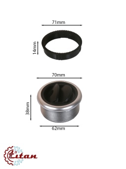 Чертеж 24-0766 Дефлектор черно-серый D70х38