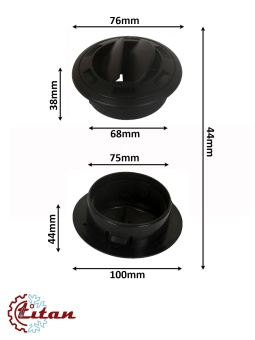 Чертеж 24-0764 Дефлектор черный D100x44