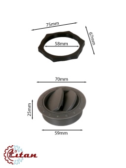 Чертеж 24-2110 Дефлектор серый D70x25