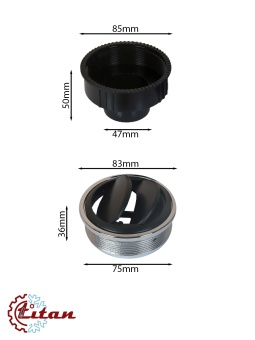 Чертеж 24-0768 Дефлектор черно-хромированный D83 под гофру 47мм