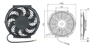 Чертеж 08-1286 Вентилятор 10 12V Puller 120W S
