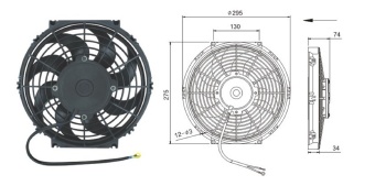 Чертеж 08-1383 Вентилятор 10 12V Pusher 120W S