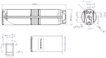 17-2091 Ресивер вертикальный алюминиевый 245ммх60мм, PAD 17-2091 Ресивер вертикальный алюминиевый 245ммх60мм, PAD