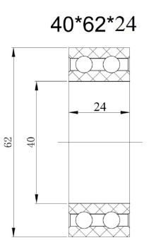Чертеж 01-1976 Подшипник шкива 5H14 62х40х24