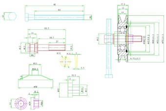 Чертеж 01-0954 Ролик натяжной A75