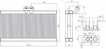 Чертеж 10-2656 Испаритель встраиваемый KAMAZ