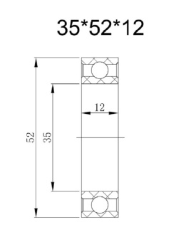 Чертеж 01-0992 Подшипник 52х35х12