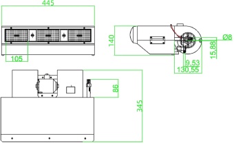 Чертёж 10-1246 Испаритель BEU 407-100 24V LHD O-Ring
