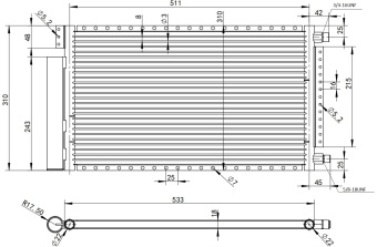 Чертеж 20-0540 Конденсатор 12х21х18мм. со встроенным ресивером